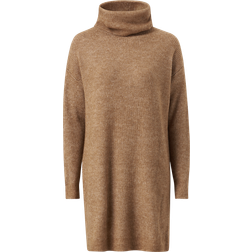 Vila Knit Turtleneck Tunic - Toasted Coconut