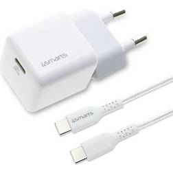 4smarts GaN laddarer med USB-C kabel(30W) vit