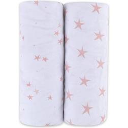 Ely's & Co. 2-Pack Stars Jersey Crib Sheets In Mauve