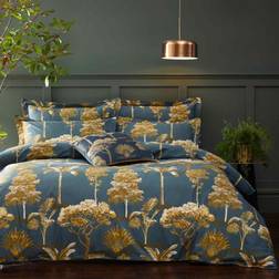 Paoletti Arboretum Double Duvet Cover White, Gold, Blue