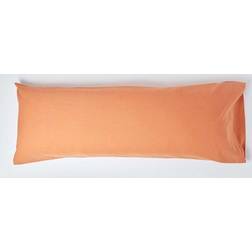 Homescapes Burnt Orange Linen Body Pillow Case Orange (66.04x)