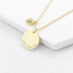 Treat Republic Personalised Heart And Disc Family Necklace