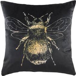 Evans Lichfield Gold Bee Cushion Complete Decoration Pillows Black, Gold