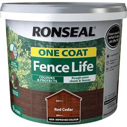 Ronseal 9L One Coat Fence Wood Paint Red