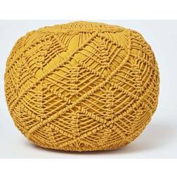 Homescapes Crochet Knitted Pouffe 35 x 40 cm