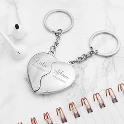 Treat Republic Personalised Joining Hearts Magnetic Special Date Keyring Set