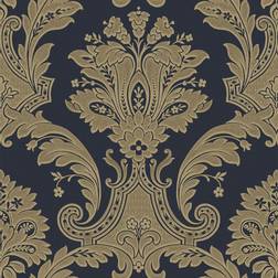 Belgravia Decor Amara Damask Navy/Gold Wallpaper