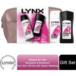 Lynx Attract For Her Bodywash & Bodyspray Stylish Washbag 2Pcs Gift Set Her