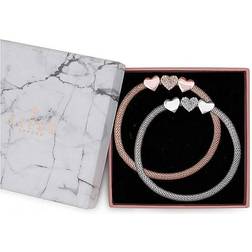 Lipsy Mesh Heart Charm Stretch Bracelet