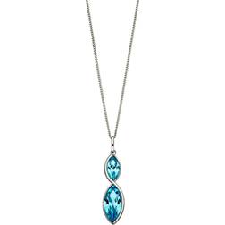 Fiorelli Sterling Aqua Crystal Navette Pendant Necklace