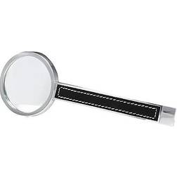 Natico Silver Metal 2.5x Magnifier With Leather Trim, 6 2 3/6 Quill