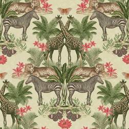 Grandeco Animal Kingdom Wallpaper Cream A49303