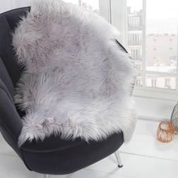 Sienna Sheepskin Fluffy White, Grey, Silver