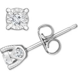 TruMiracle Stud Earrings - White Gold/Diamond