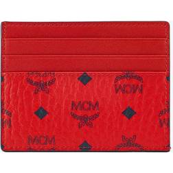 MCM Card Case In Visetos Original - CANDY RED MNI