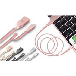 Aquarius Spring Zinc Alloy USB Sync Charge Cable - Space