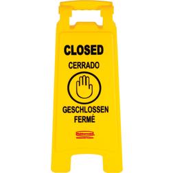 Rubbermaid Commercial FG611278 YEL Multi-Lingual Floor Closed Sign 2