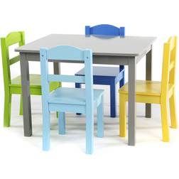 5pc Elements Kids' Wood and 4 Chairs Set Humble Crew