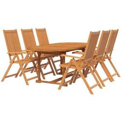 vidaXL 3079644 Patio Dining Set, 1 Table incl. 6 Chairs