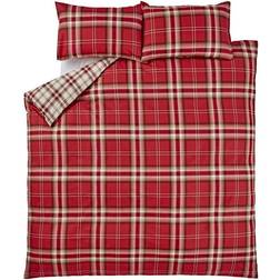 Catherine Lansfield Kelso Duvet Cover Red, Grey, White