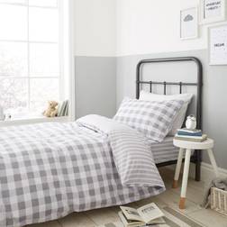 Bianca Check Stripe Duvet Cover White, Grey