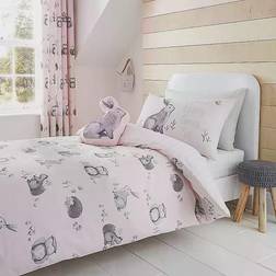 Catherine Lansfield Woodland Friends Easy Care Fitted Bed Sheet Pink (35.43x74.8cm)