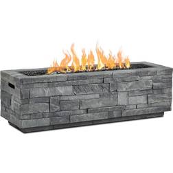 Real Flame Ledgestone Rectangle MGO Propane Fire Pit