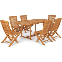 vidaXL 3059609 Patio Dining Set, 1 Table incl. 6 Chairs