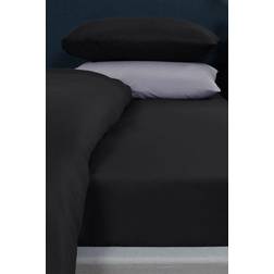 Freemans Plain Dyed Non-Iron Fitted Bed Bed Sheet Black