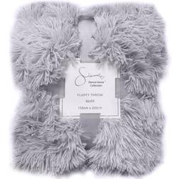 Sienna Luxury Fluffy Blankets Silver