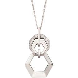 Fiorelli Sterling Linked Hexagonal Zirconia Pendant P5076C