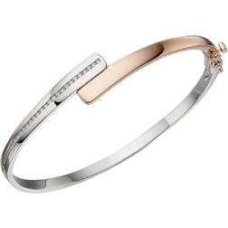Fiorelli Channel Set Hinged Rose Plated Bangle B5248C