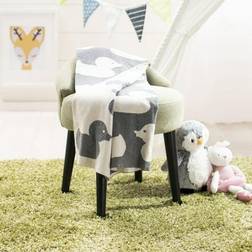 Safavieh Duckie Cotton Baby Throw Grey/Ivory