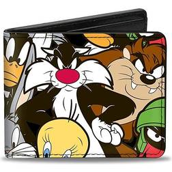 Tunes Wallet Bifold Looney Tunes Character Stacked Collage Vegan Leather