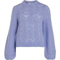 Vila Sultan Knit O-Neck L/S Top - Pale Iris