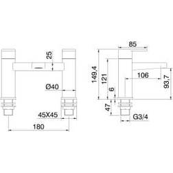 Wickes Hemington Double Lever Deck Mounted