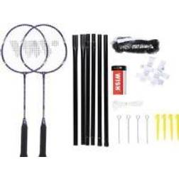 Wish ALUMTEC 4466 PURPLE BADMINTON ROCKET SET 2 PCS + 3 PCS