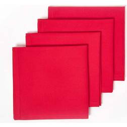 Homescapes Cotton Fabric 4 Cloth Napkin Red