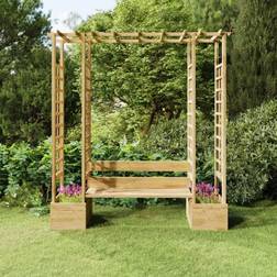 vidaXL Garden Pergola with Bench&Planters