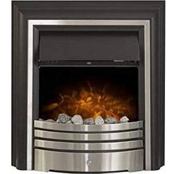 Adam York Freestanding Electric Fire in Brushed Steel