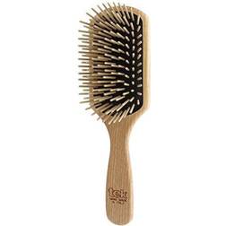TEK paddle hair brush wood with long pins
