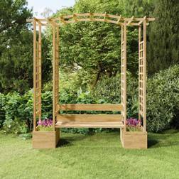 vidaXL Garden Pergola with Bench&Planters