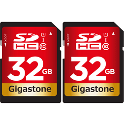 Gigastone Dane-Elec Class 10 UHS-I U1 SDHCï¿½ Cards, 32GB, Pack Of 2 Cards