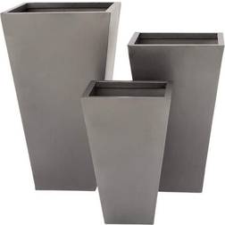 Litton Lane Set of 3 Contemporary Trapezoidal Olivia May