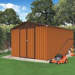 2.5m, Coffee Birchtree Steel Apex Garden Shed Garden (Building Area )