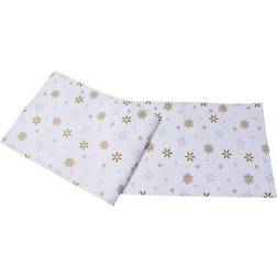 Homescapes Cotton Christmas Snowflake Pack Place Mat White, Gold