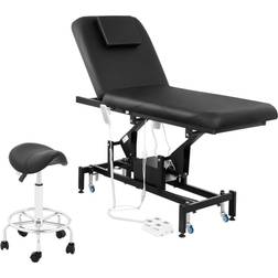 Physa Elektrisk massagebänk Lyon Black sadelstol Frankfurt svart Set LYON BLACK SET-1