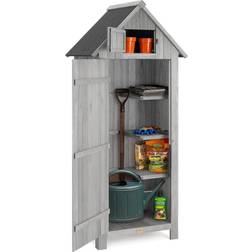 Christow Narrow Garden Shed - Grey (Building Area )