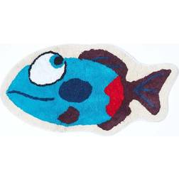 Homescapes Cotton Tufted Washable Blue Fish Children Rug