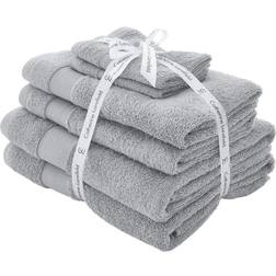 Catherine Lansfield Anti-Bacterial 6 Guest Towel Silver